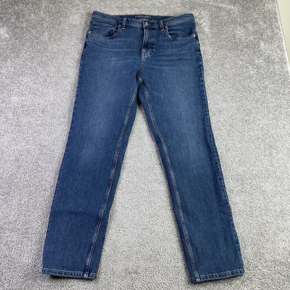 Everlane Uniform Jeans Men’s 33X29 Blue Slim Straight Relaxed 4 Way Stretch
